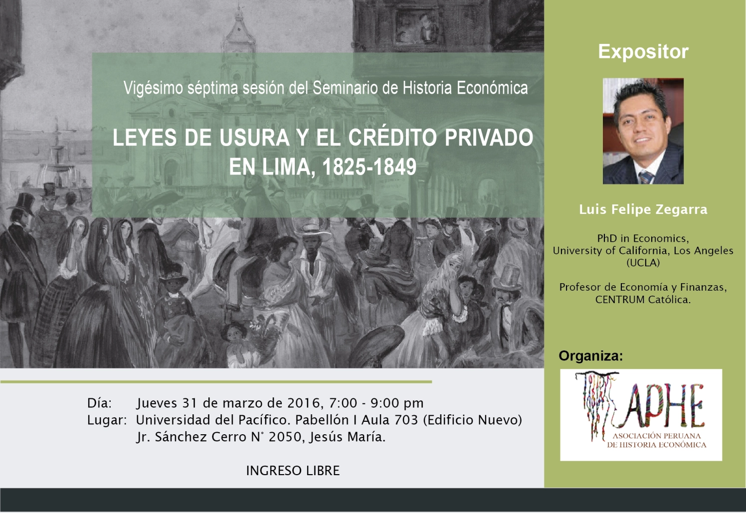 Afiche Taller 27 APHE Asociación Peruana de Historia Económica