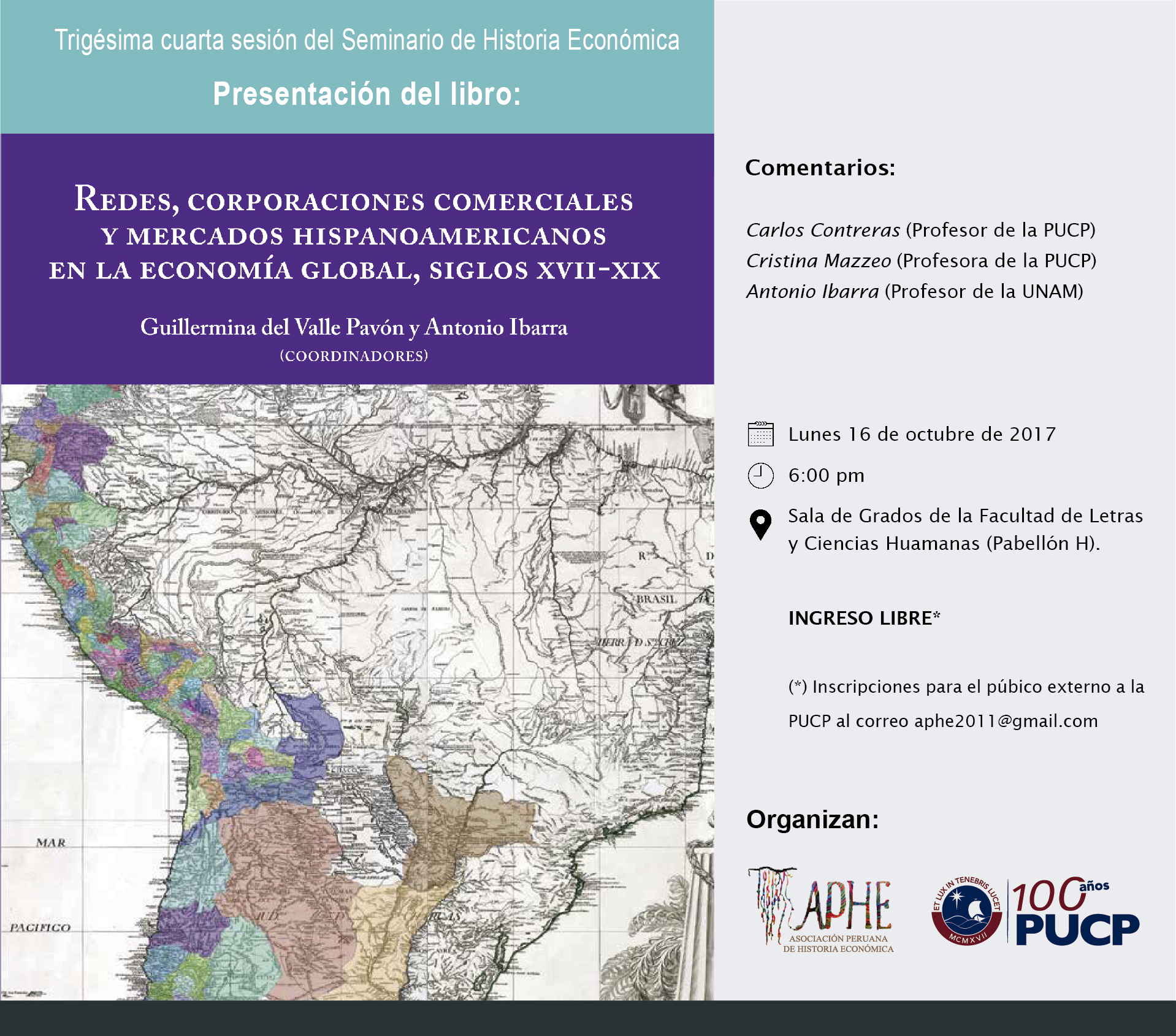 Afiche Taller 34 APHE Asociación Peruana de Historia Económica