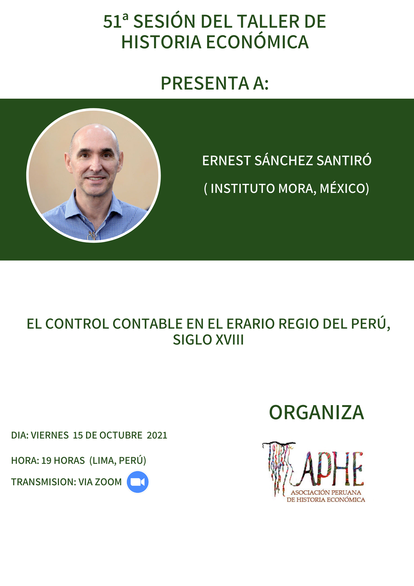 Afiche Taller 51 APHE Asociación Peruana de Historia Económica