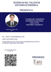 Lee más sobre el artículo Edición 66 del Taller de Historia Económica de la APHE