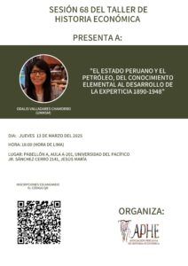 Lee más sobre el artículo Sesión 68 del Taller de Historia Económica: Odalis Valladares Chamorro (13.03.2025)