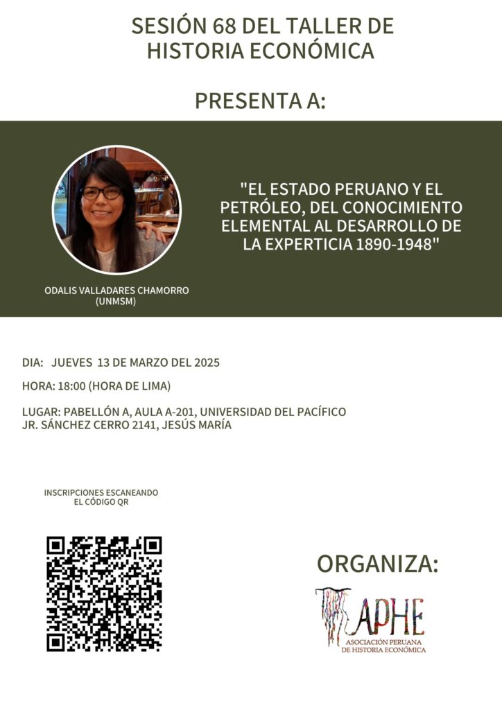 Sesión 68 del Taller de Historia Económica: Odalis Valladares Chamorro (13.03.2025)