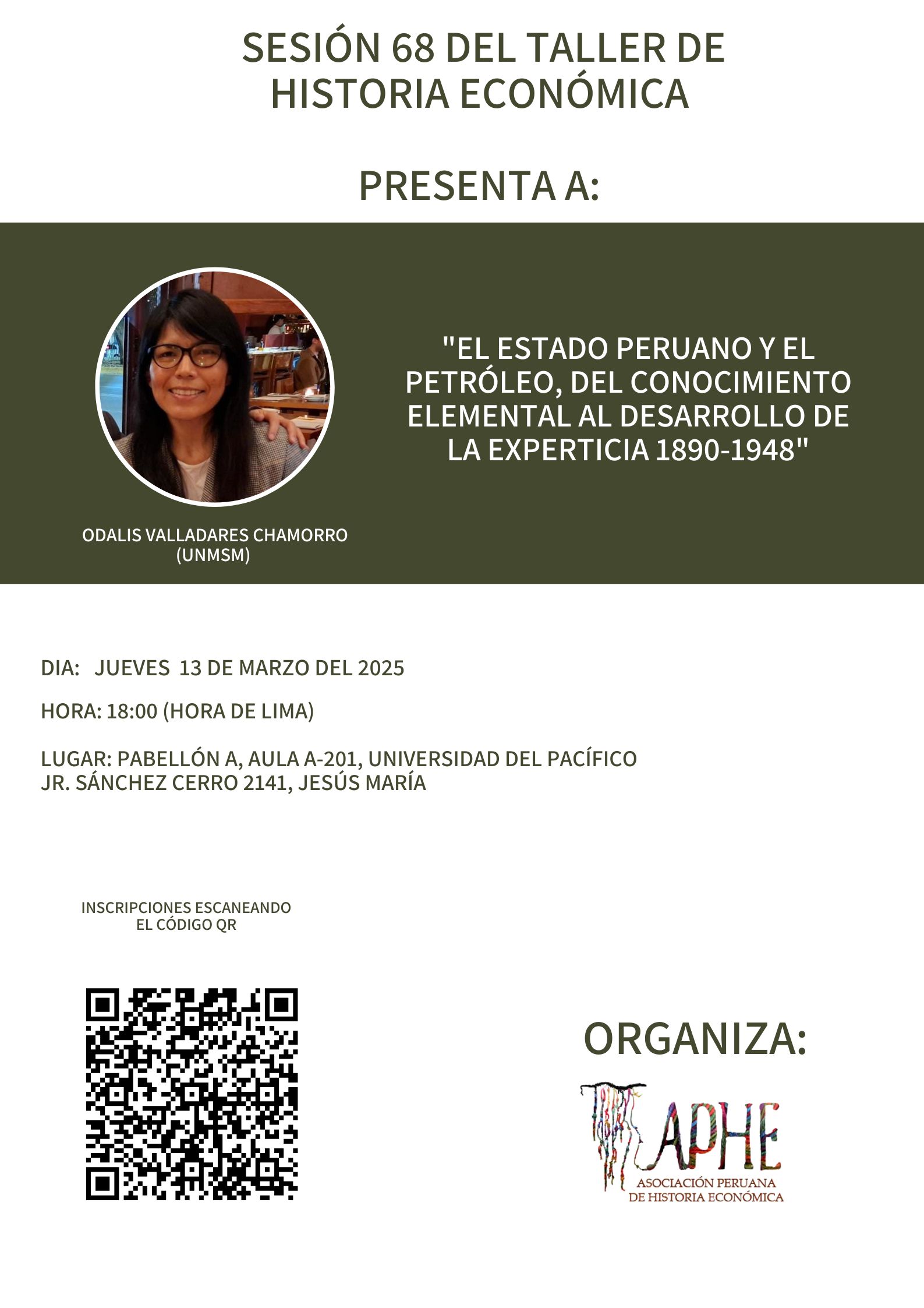 En este momento estás viendo Sesión 68 del Taller de Historia Económica: Odalis Valladares Chamorro (13.03.2025)