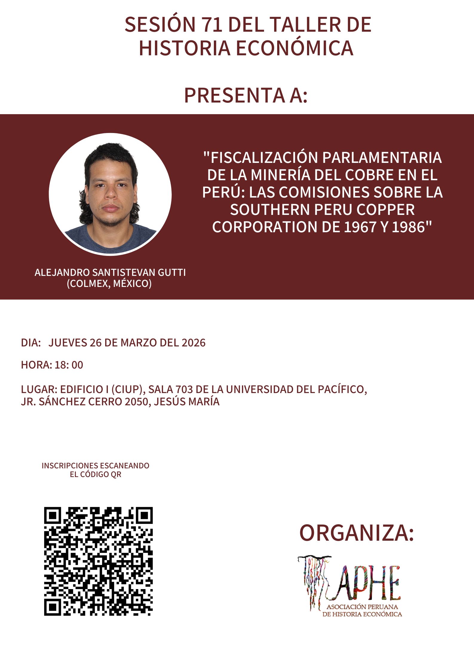 Lee más sobre el artículo Sesión 71 del Taller de Historia Económica (26.03.2026)